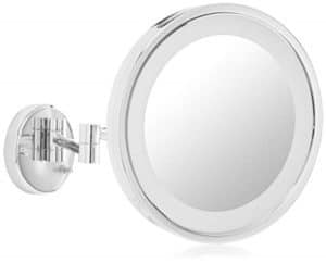 Jerdon LED Lighted Wall Mount Makeup Mirror