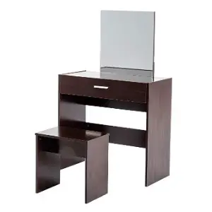 Mecor Vanity Makeup Table Set with Stool and Square Mirror