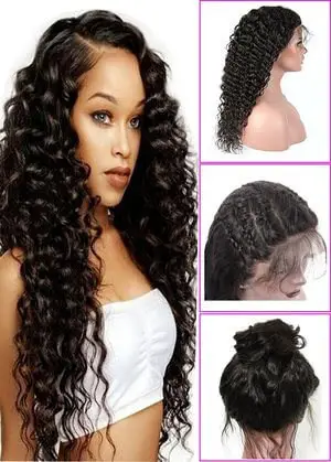 Younsolo Brazilian Deep Wave Human Hair Lace Front Wig