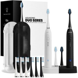 AquaSonic DUO - Dual Handle Ultra Whitening Rechargeable Electric ToothBrush