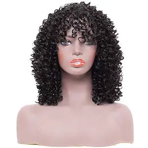 N&T Short Black Kinky Curly Wig 