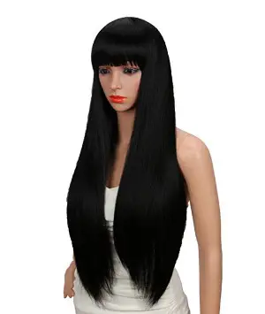 Kalyss 28 inches Women’s Silky Long Straight Black Wig