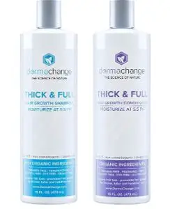 DermaChange Organic Sulfate-Free Shampoo and Conditioner Set for Men & Women