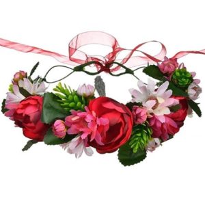 DreamLily Peony Flower Crown Hair Wreath Wedding Headband