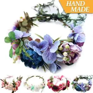 YnimioAOX Handmade Adjustable Flower Wreath Headband