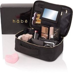 Habe Large Black Makeup Bag