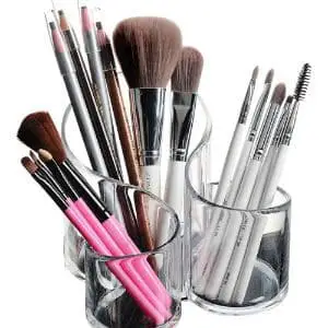 Bekith Large 3 Compartment Makeup Brush and Cosmetic Holder