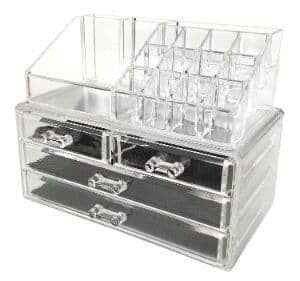 Sodynee Jewelry and Cosmetic Storage 2 Piece Acrylic Makeup Organizer