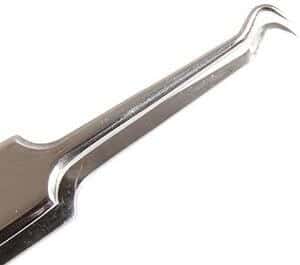 Vega Stainless Steel Hook Tipped Precision Tweezers