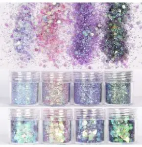 COKOHAPPY Holographic Mermaid Dreams Chunky Glitter Sequins (8 Pots)