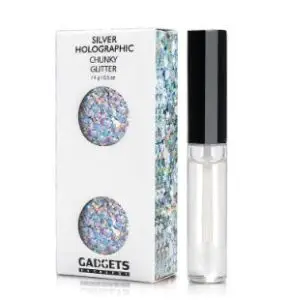 Silver Holographic Chunky Cosmetic Face and Body Glitter